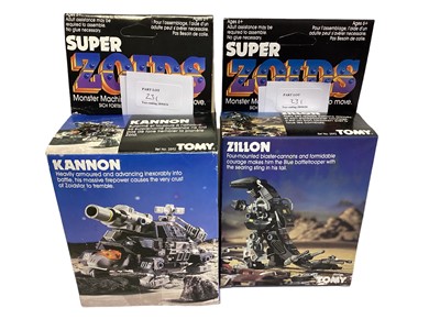 Lot 231 - Tomy (1984-1986) Super Zoids Zillion No.2592, Kannon No.2592. Zark No.2580 & Scarab No.2591, boxed (4)