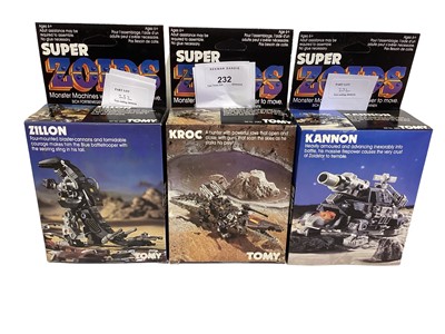 Lot 232 - Tomy (1984-1986) Super Zoids Zillion No.2592, Kannon No.2592 & Kroc No2583, boxed (3)