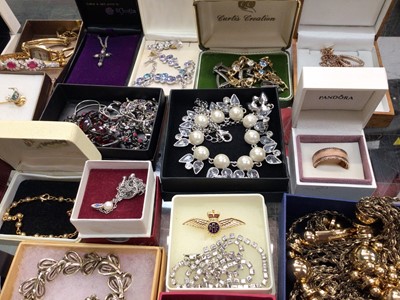 Lot 1031 - Group of costume jewellery including a pair of vintage Christian Dior stud earrings