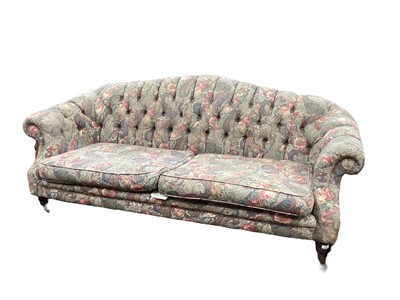 Lot 1388 - Victorian -style buttoned sofa and matching armchair