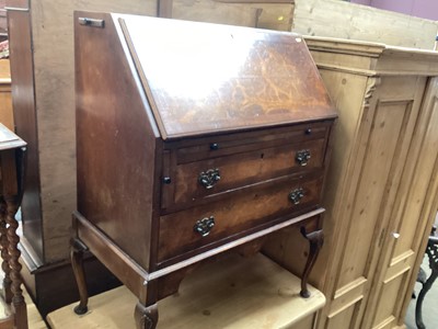 Lot 1358 - 1920's walnut veneered bureau