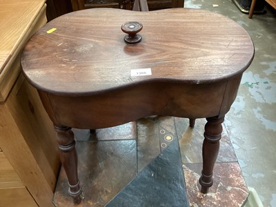 Lot 1308 - Victorian Mahogany bidet converted into a sewing box, together with a toilet mirror (2)