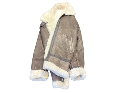 Lot 740 - Modern Sheepskin flying jacket and suede coat (2)