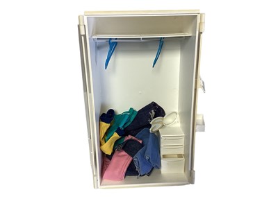 Lot 235 - Pedigree Sindy (c1980's) Swimming Pool No.44388, Wardrobe No.44502, Shower No.44573 & Hairdryer No.44524, boxed (3)