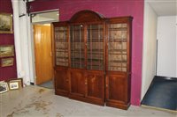 Lot 1524 - 19th century oak breakfront Bookscase, the...