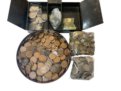 Lot 416 - G.B. - Mixed coins to include pre 1947 silver (N.B. Estimated face value £1.85), bronze pennies, cupro-nickel and brass etc. (Qty)