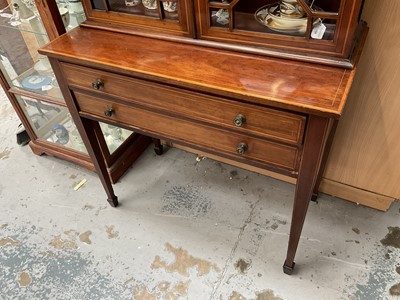 Lot 1528 - Edwardian limed mahogany and satinwood crossbanded display cabinet