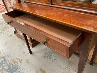 Lot 1528 - Edwardian limed mahogany and satinwood crossbanded display cabinet