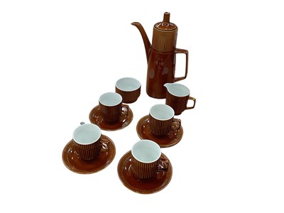 Lot 403 - Mid Century British Anchor treacle glazed coffee set