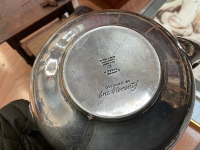Lot 401 - Eric Clements for Mappin & Webb, silver plated three piece teaset