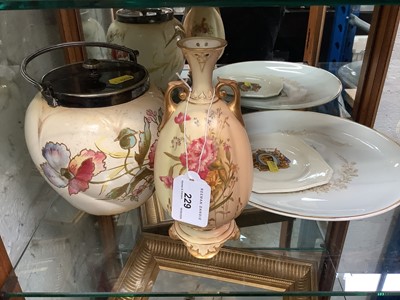 Lot 229 - Royal Worcester blush ivory vase, other ceramics