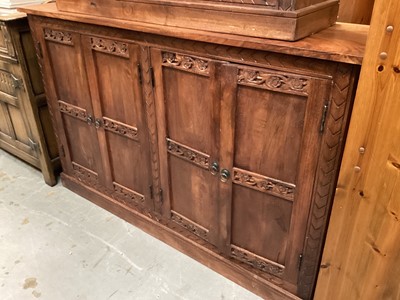 Lot 1435 - Eastern hardwood cupboard with four panelled doors