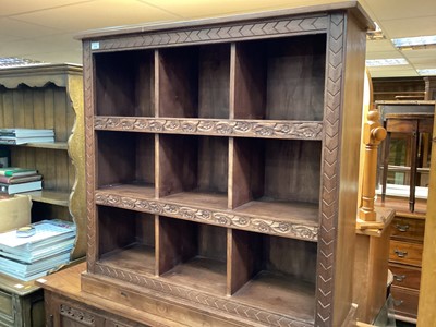 Lot 1436 - Eastern hardwood open bookcase