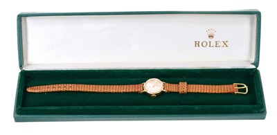 Lot 635 - 1960s ladies Rolex Precision 9ct gold wristwatch, London 1965, in original Rolex green leather box