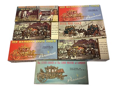 Lot 237 - Paramount Scale 1:30 plastic construction kits including Royal Stage Coaches other coaches & wagons (11)