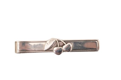 Lot 57 - George Jensen Danish silver tie clip with applied cherries, designed by Peter Heering, 6cm long