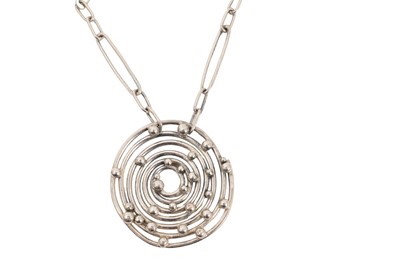 Lot 59 - 1960s silver modernist pendant necklace, possibly Scandinavian