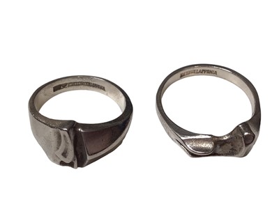 Lot 64 - Two Bjorn Weckstrom for Lapponia matt finished sterling silver rings