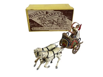 Lot 241 - Johillco diecast Roman Chariot, in box No.M17, plus six loose legionaries and other Roman Chariot, boxed (8)