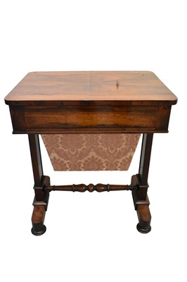 Lot 1413 - William IV rosewood sewing table