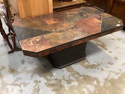 Lot 1228 - Contempory tile topped coffee table with octagonal top