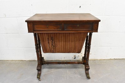 Lot 1418 - Early Victorian mahogany needlework table