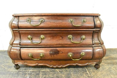 Lot 1415 - Early 19th century Dutch mahogany miniature serpentine chest of drawers