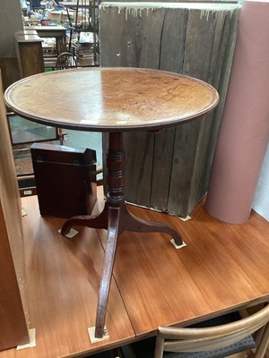 Lot 1313 - Georgian mahogany circular wine table on turned colomn and tripod base 60cm diameter