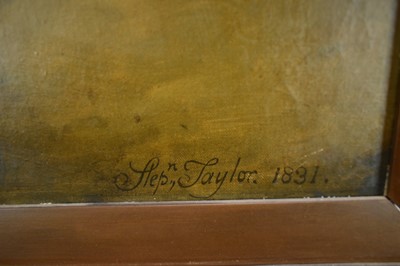 Lot 896 - Stephen Taylor (act. 1806-1812) oil on canvas, portrait of a dog, 'Carlo', signed, inscribed and dated 1831, 74.5cm x 89.5cm, in gilt frame