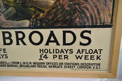 Lot 1251 - *Gerald Spencer Pryse (1882-1956) Norfolk L.N.E.R travel poster - The Broads, 101cm x 62.5cm, in glazed frame