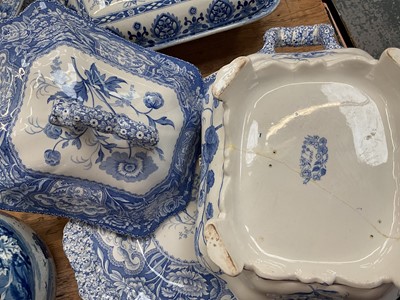 Lot 12 - Group of 19th century blue and white transfer printed china