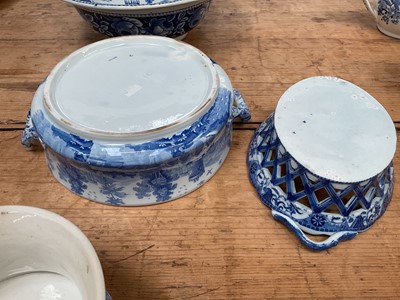 Lot 13 - Group of 19th century blue and white transfer printed china