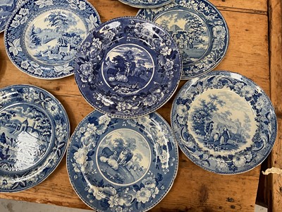 Lot 15 - Group of 19th century blue and white transfer printed china