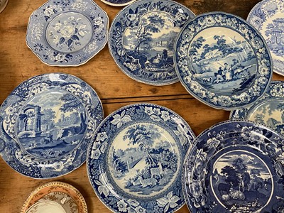 Lot 15 - Group of 19th century blue and white transfer printed china