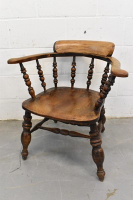 Lot 1428 - Victorian smoker's bow armchair