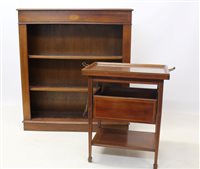 Lot 1541 - Edwardian-style inlaid mahogany open Bookscase...