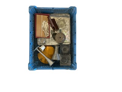 Lot 195 - Card case, inkwells and sundries