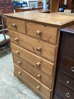 Lot 1333 - Modern pine chest of two short and four long drawers on bracket feet 90.5cm wide, 116cm high