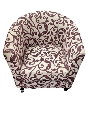 Lot 1386 - Contemporary upholstered tub chair on square taper front legs