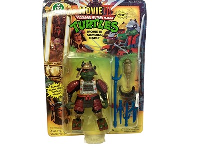 Lot 269 - Playmates Giochi Preziosi (c1992) Movie III Teenage Mutant Ninja Turtles Samurai Raph 5" action figure, on unpunched card with bubblepack No.5470 (1)