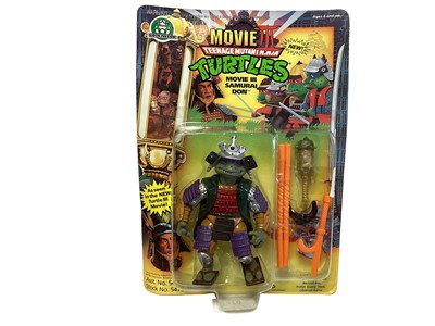 Lot 270 - Playmates Giochi Preziosi (c1992) Movie III Teenage Mutant Ninja Turtles Samurai Don 5" action figure, on unpunched card with bubblepack No.5473 (1)