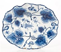 Lot 5 - 18th century Bow blue and white oval...