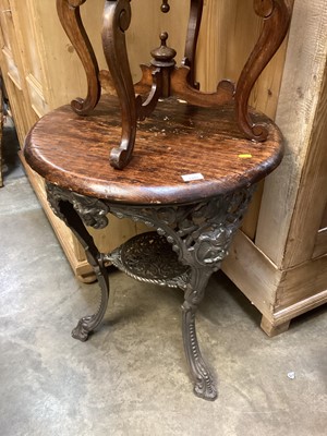 Lot 1353 - Victorian cast iron pub table with circular top