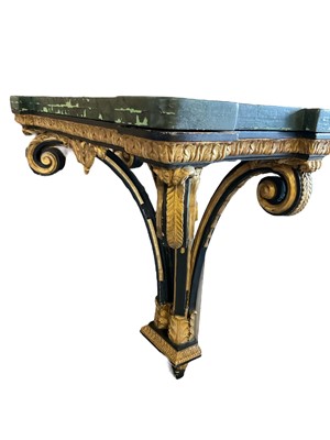 Lot 1439 - 19th century gilt wood pier table with later painted faux marble top