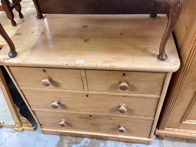 Lot 1357 - Victorian pine chest of two short and two long drawers on platform base 96 x 53 x 80 high