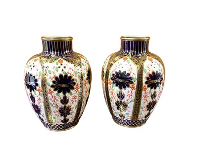 Lot 1119 - Pair of Royal Crown Derby Imari vases, 22cm high