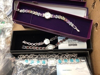 Lot 1052 - Quantity of Gems TV silver gem set jewellery and wristwatches, mostly as new with certificates