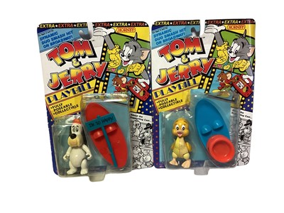 Lot 2002 - Hornby (c1989) Tom & Jerry Playbill action figures including Tom, Jerry, Spike, Tyke, Droopy & Quacker, on card with bubblepack (complete set) (6)