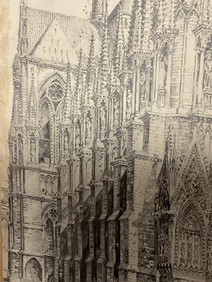 Lot 181 - William Monk (1863-1937) pencil, Norte Dame Cathedral, signed, 70 x 51cm