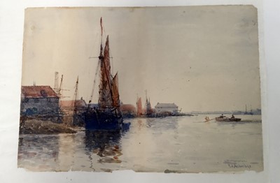 Lot 123 - Frederick James Aldridge (1850-1933) watercolour - Littlehampton, signed and titled